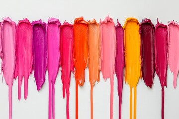 Fototapeta premium Vibrant Lipstick Swatches - A Colorful Palette