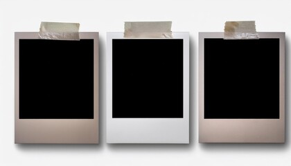 Retro Vintage Photo Set Empty Frame Showcasing a Rustic Film Backdrop with Transparent Tape, Evoking Nostalgia and Timeless Charm in a Retro Setting.