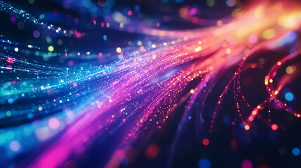 Colorful Light Beams in Motion