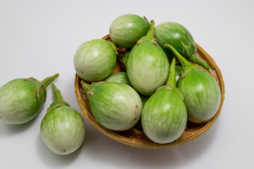 Thai eggplants isolated on white background.