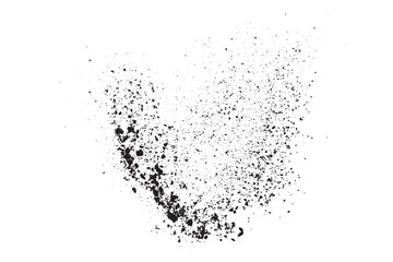 Splash black paint on transparent background. Grunge texture. Ink splatter. Water drop pattern. PNG format.