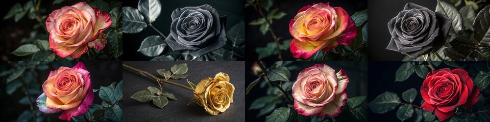 Fototapeta premium A vibrant collection of roses with various colors and styles.