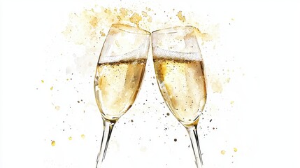 Celebrate life with two elegant champagne glasses clinking in a festive atmosphere, embodying joy and togetherness, perfect for any special occasion.
