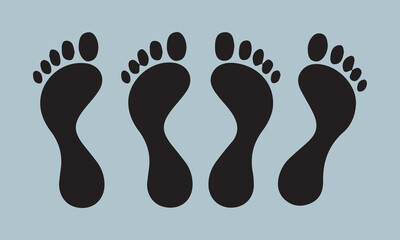 foot prints on white background