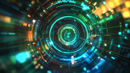 Obraz premium Futuristic Tech-themed Abstract Circular Design