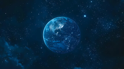 Fototapeta premium Earth at Night: A Lonely yet Beautiful Planet in the Universe
