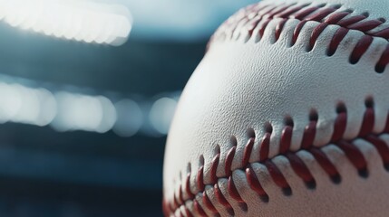 A close-up of a baseball being gripped by a pitcher during playoffs. Featuring control and technique