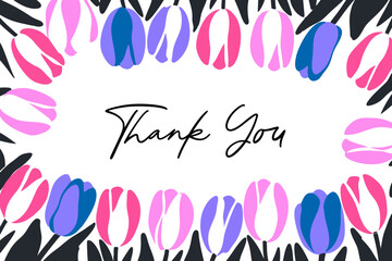 Thank You Card - Floral Border
