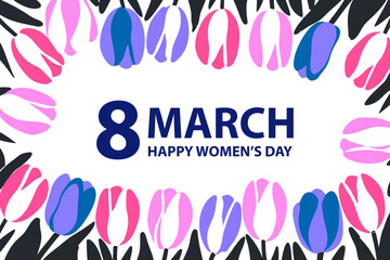 8 March - Happy Women's Day Tulip Frame