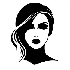 Beauty girl face vector. Woman face icon. Woman face silhouette illustration