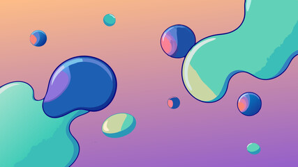 Modern Abstract Fluid Shapes &ndash; Colorful 3D Liquid Bubbles Background