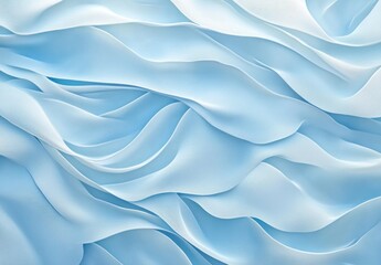 Fototapeta premium Abstract light blue fabric waves texture background.
