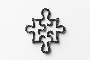 Obraz premium 3D puzzle piece symbol, representing problem-solving in clean minimalist design.