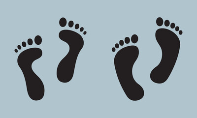 foot prints on white background
