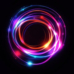 Abstract glowing neon circles.