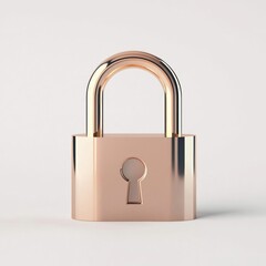 Naklejka premium 3D Glyph Line Icon showcasing a padlock design representing data security and privacy protection on a white background.