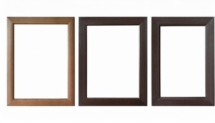 Stylish Dark Brown Modern Frame Against a Crisp White Backdrop, Showcasing an Artistic Rectangular Mockup in High Realism