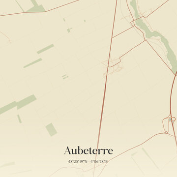 Vintage map of Aubeterre, France.
