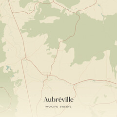 Obraz premium Vintage map of Aubréville, France.