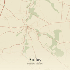 Obraz premium Vintage map of Auffay, France.