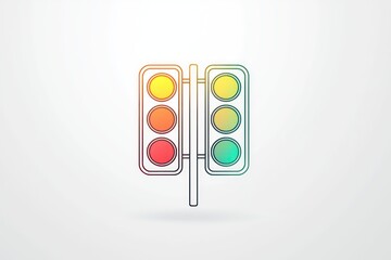 3D glyph icon representing road traffic lights, enhancing safety for vehicles.