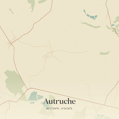 Fototapeta premium Vintage map of Autruche, France.