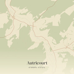 Obraz premium Vintage map of Autricourt, France.