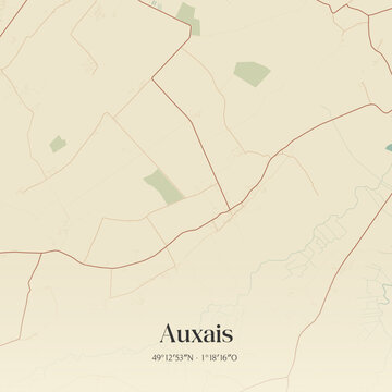 Vintage map of Auxais, France.