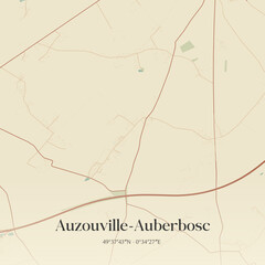 Obraz premium Vintage map of Auzouville-Auberbosc, France.