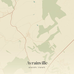 Obraz premium Vintage map of Avrainville, France.
