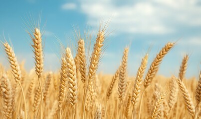 Golden Wheat Field with Colorful Sprinkles Under a Sunny Sky