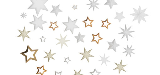 Abstract background with gold and silver stars