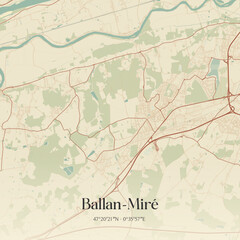 Obraz premium Vintage map of Ballan-Miré, France.