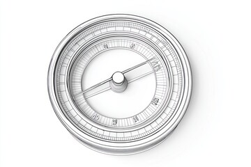 High-quality 3D circular gauge indicator, clear details, on a white background.