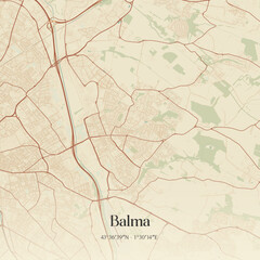Obraz premium Vintage map of Balma, France.