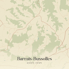 Obraz premium Vintage map of Barrais-Bussolles, France.