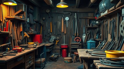 Antique Workshop Tools, Vintage Memories, Bright Workshop