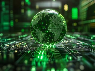 Global Tech, Crystal Earth on Circuit Board