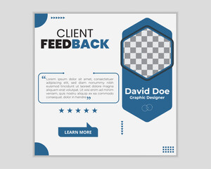 Customer feedback testimonial social media post web banner bundle design.
