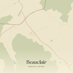 Obraz premium Vintage map of Beauclair, France.