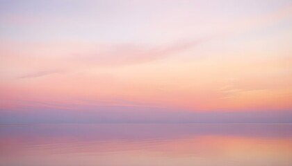 Simple calm blue sea, ocean under a sunset sky. Gradient sky, gradient sea, colourful, pink sky, purple sky, blue sky, orange sky. Calm mood, mood photo, sea, sky background. Landscape. heaven, dawn. 