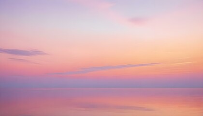 Fototapeta premium Simple calm blue sea, ocean under a sunset sky. Gradient sky, gradient sea, colourful, pink sky, purple sky, blue sky, orange sky. Calm mood, mood photo, sea, sky background. Landscape. heaven, dawn. 