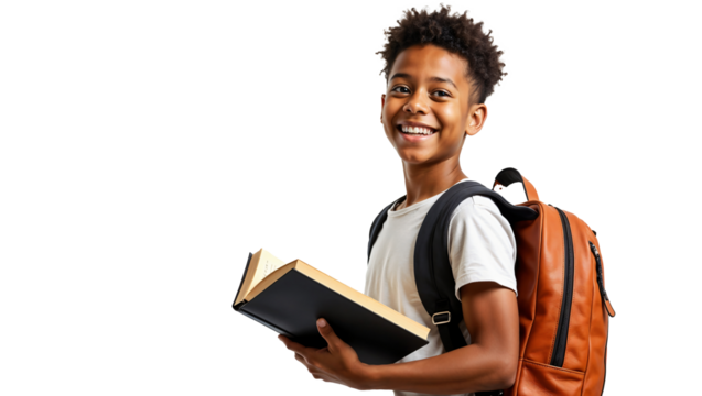 smiling student with books