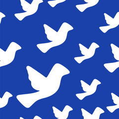 Fototapeta premium Pastel Birds Seamless Pattern