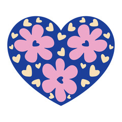 Heart made of florals vector illustration