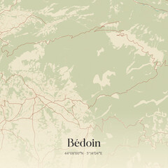 Obraz premium Vintage map of Bédoin, France.