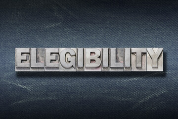 Obraz premium eligibility word den