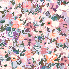 Seamless floral pattern. Ditsy print with small flowers for textiles, packaging, wallpaper. © Арина Трапезникова