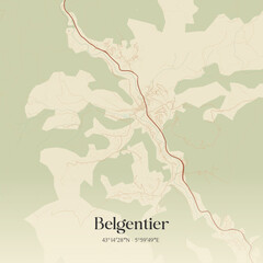 Vintage map of Belgentier, France.