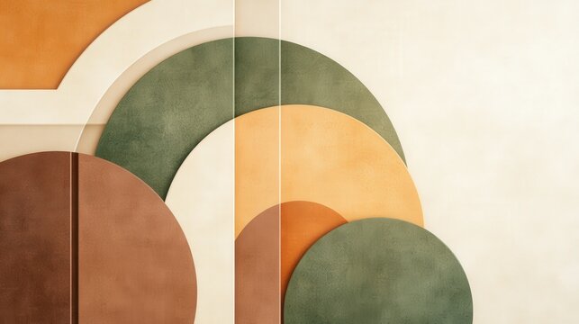 Abstract art featuring earthy tones and geometric shapes